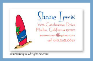 Dinky Designs Stationery Discounted - Wave rider calling cards, personalized