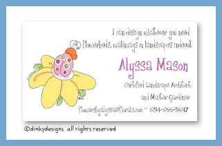 Dinky Designs Stationery Discounted - Suzie the ladybug calling cards, personalized