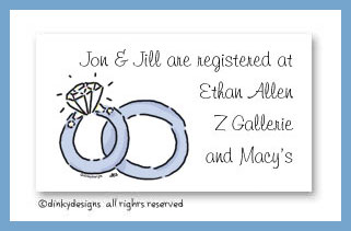Dinky Designs Stationery Discounted - Wedding rings calling cards, personalized