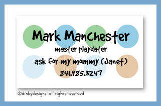 Dinky Designs Stationery Discounted - Pink swirls calling cards, personalized