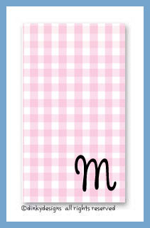 Dinky Designs Stationery Discounted - Gingham pink calling cards on pre-printed cardstock, personalized