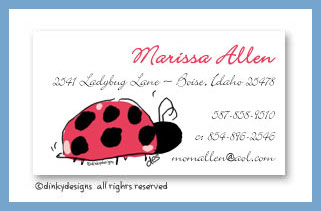 Dinky Designs Stationery Discounted - Little lady calling cards, personalized