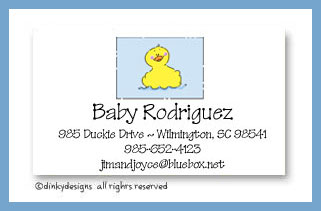 Dinky Designs Stationery Discounted - Rubber duckie calling cards on pre-printed cardstock, personalized