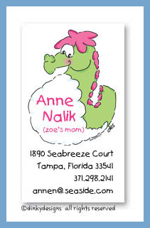 Dinky Designs Stationery Discounted - Charlie the seahorse calling cards, personalized