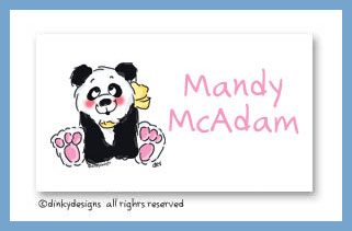 Dinky Designs Stationery Discounted - Polly panda calling cards, personalized