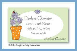 Dinky Designs Stationery Discounted - Potted hydrangea calling cards, personalized