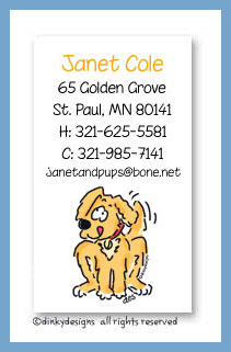 Dinky Designs Stationery Discounted - Pluto the puppy calling cards, personalized