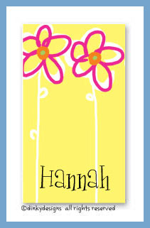 Dinky Designs Stationery Discounted - Daisy garden calling cards on pre-printed cardstock, personalized