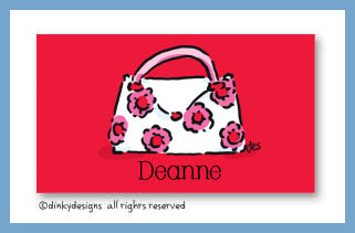 Dinky Designs Stationery Discounted - Posie pocketbook calling cards on pre-printed cardstock, personalized