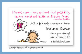 Dinky Designs Stationery Discounted - Dreamer Jane calling cards, personalized