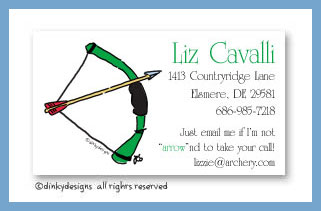Dinky Designs Stationery Discounted - Bow & arrow calling cards, personalized