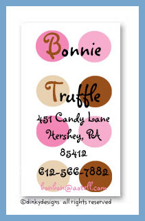 Dinky Designs Stationery Discounted - Bon bon dots calling cards, personalized