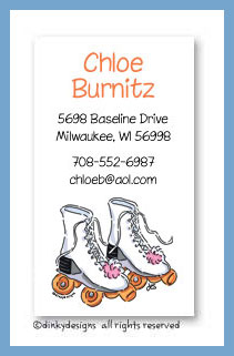 Dinky Designs Stationery Discounted - Roller girl calling cards, personalized