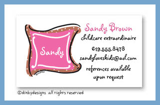 Dinky Designs Stationery Discounted - Chocolate pink taffy monogram calling cards, personalized