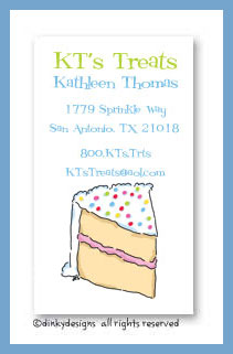Dinky Designs Stationery Discounted - Piece o' cake calling cards, personalized