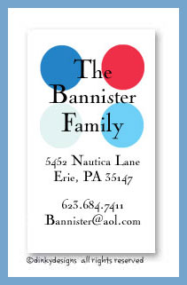 Dinky Designs Stationery Discounted - Tommy dots calling cards, personalized