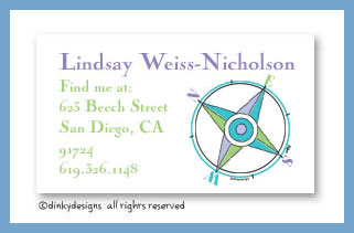 Dinky Designs Stationery Discounted - Compass calling cards, personalized