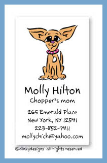 Dinky Designs Stationery Discounted - Chi-chi the Chihuahua calling cards, personalized