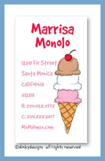 Dinky Designs Stationery Discounted - Triple dip calling cards, personalized