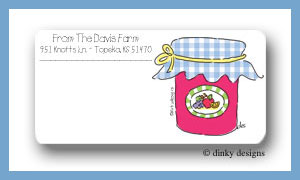 Dinky Designs Stationery Discounted - Jar of jam calling card stickers personalized