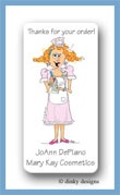 Dinky Designs Stationery Discounted - Diner waitress calling card stickers personalized