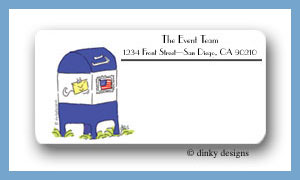 Dinky Designs Stationery Discounted - Mailbox calling card stickers personalized