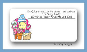 Dinky Designs Stationery Discounted - Moving stuff calling card stickers personalized
