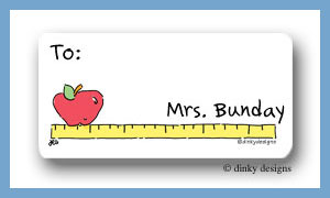 Dinky Designs Stationery Discounted - Apple rules calling card stickers personalized