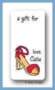 Dinky Designs Stationery Discounted - Strappy sandal calling card stickers personalized