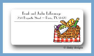 Dinky Designs Stationery Discounted - Picnic at the park calling card stickers personalized