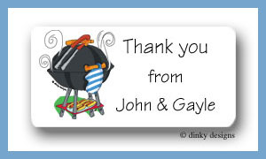Dinky Designs Stationery Discounted - Barbeque calling card stickers personalized