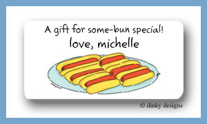 Dinky Designs Stationery Discounted - Buns & dogs calling card stickers personalized