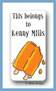 Dinky Designs Stationery Discounted - Popsicle sticks calling card stickers personalized