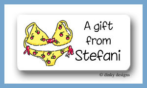 Dinky Designs Stationery Discounted - Teeni bikini calling card stickers personalized