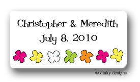 Dinky Designs Stationery Discounted - Posie paradise calling card stickers personalized