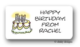Dinky Designs Stationery Discounted - Cake for birthdays calling card stickers personalized