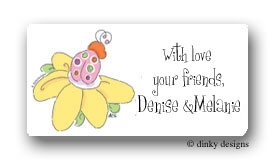 Dinky Designs Stationery Discounted - Suzie the ladybug calling card stickers personalized