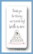 Dinky Designs Stationery Discounted - Whimsical wedding cake calling card stickers personalized