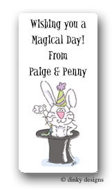 Dinky Designs Stationery Discounted - Magic party calling card stickers personalized