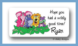 Dinky Designs Stationery Discounted - Zebra & pals calling card stickers personalized