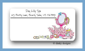 Dinky Designs Stationery Discounted - Girly things mirror calling card stickers personalized