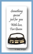 Dinky Designs Stationery Discounted - Black & tan pocketbook calling card stickers personalized