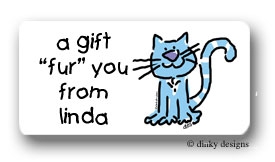 Dinky Designs Stationery Discounted - Luna who is allergic to tuna calling card stickers personalized