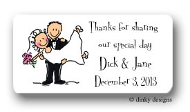 Dinky Designs Stationery Discounted - Bridal dick and jane calling card stickers personalized
