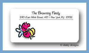 Dinky Designs Stationery Discounted - Lucy the lightning bug calling card stickers personalized