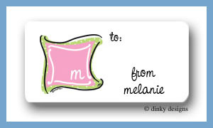Dinky Designs Stationery Discounted - Preppy monogram calling card stickers personalized