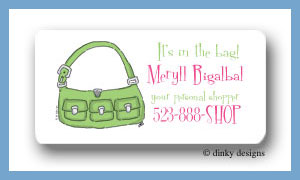 Dinky Designs Stationery Discounted - Key lime karry all calling card stickers personalized