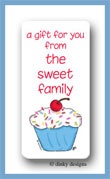 Dinky Designs Stationery Discounted - Cupcake treat calling card stickers personalized