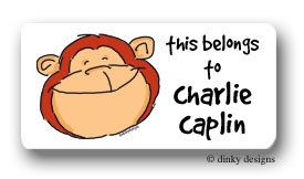 Dinky Designs Stationery Discounted - Monkey business calling card stickers personalized