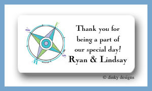 Dinky Designs Stationery Discounted - Compass calling card stickers personalized